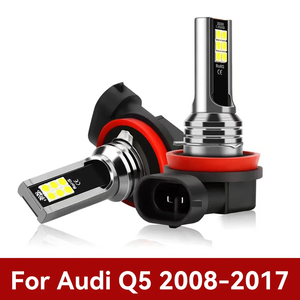 2PCS Car LED Fog Light Lamp Bulb 6000K Front Fog Lamp H11 Bulb For Audi Q5 2008 2009 2010 2011 2012 2013 2014 2015 2016 2017