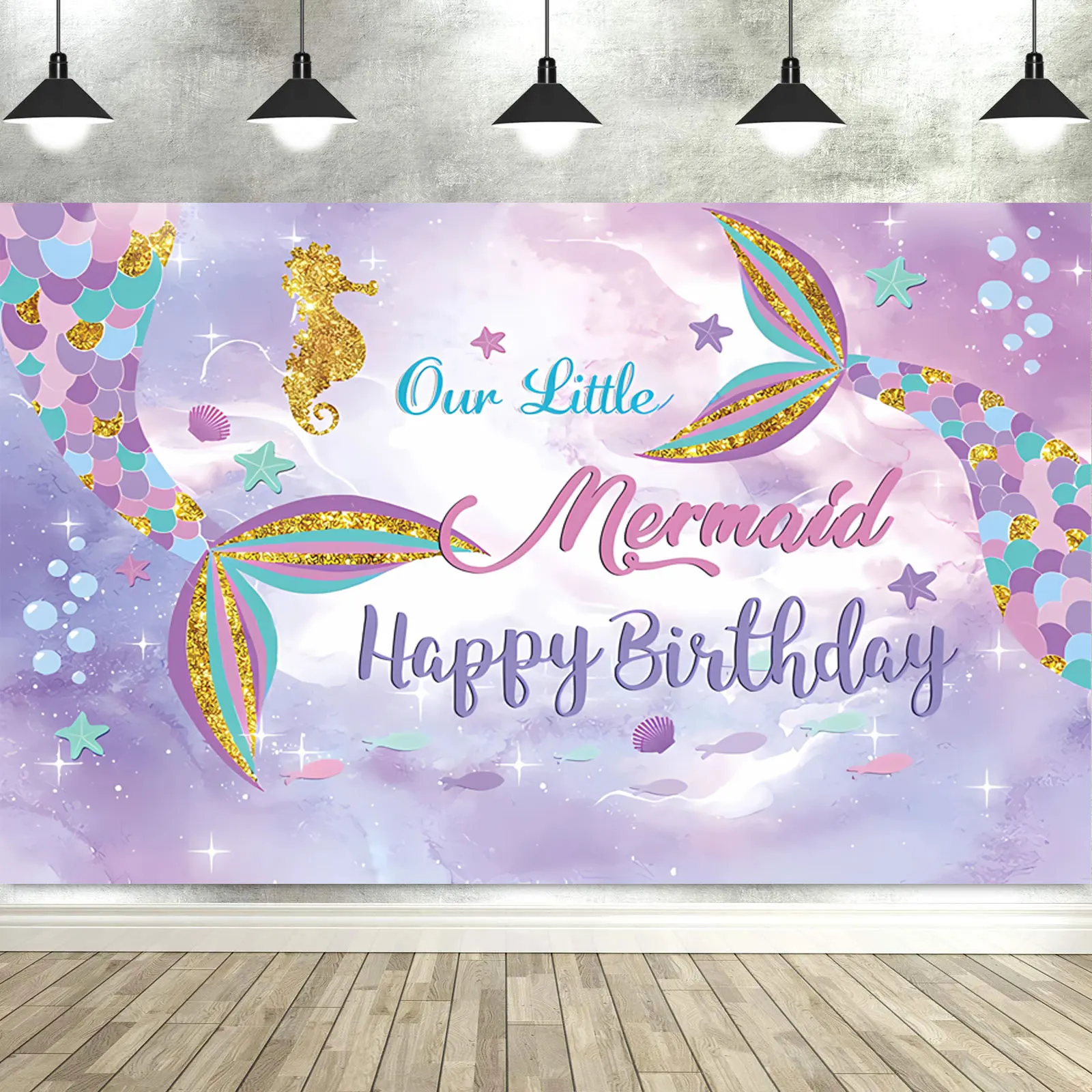 

Mermaid Under The Sea Theme Birthday Party Backdrop Underwater World Castle Photography Background Kids Baby Shower Decor Banner