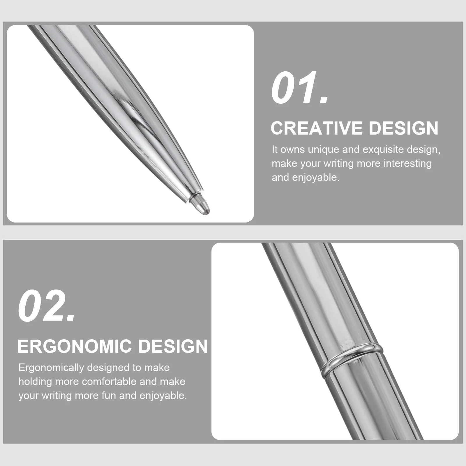 

6Pcs Metal Ballpoint Pens Premium Smooth Flow Ink Ergonomic Hand Feeling Portable Compact for Daily Use School Supplies Office