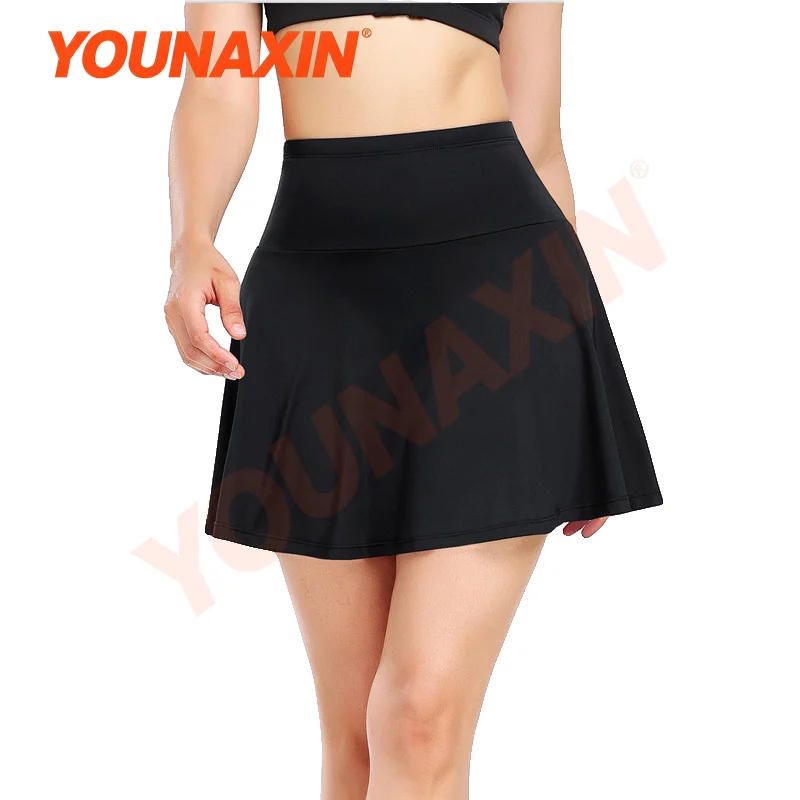 Women's 2 in 1 High-waisted Yoga Fitness Pleated Skirt Prevent Accidental Exposure Featuring Pockets Gym Running M L XL 2XL 3XL