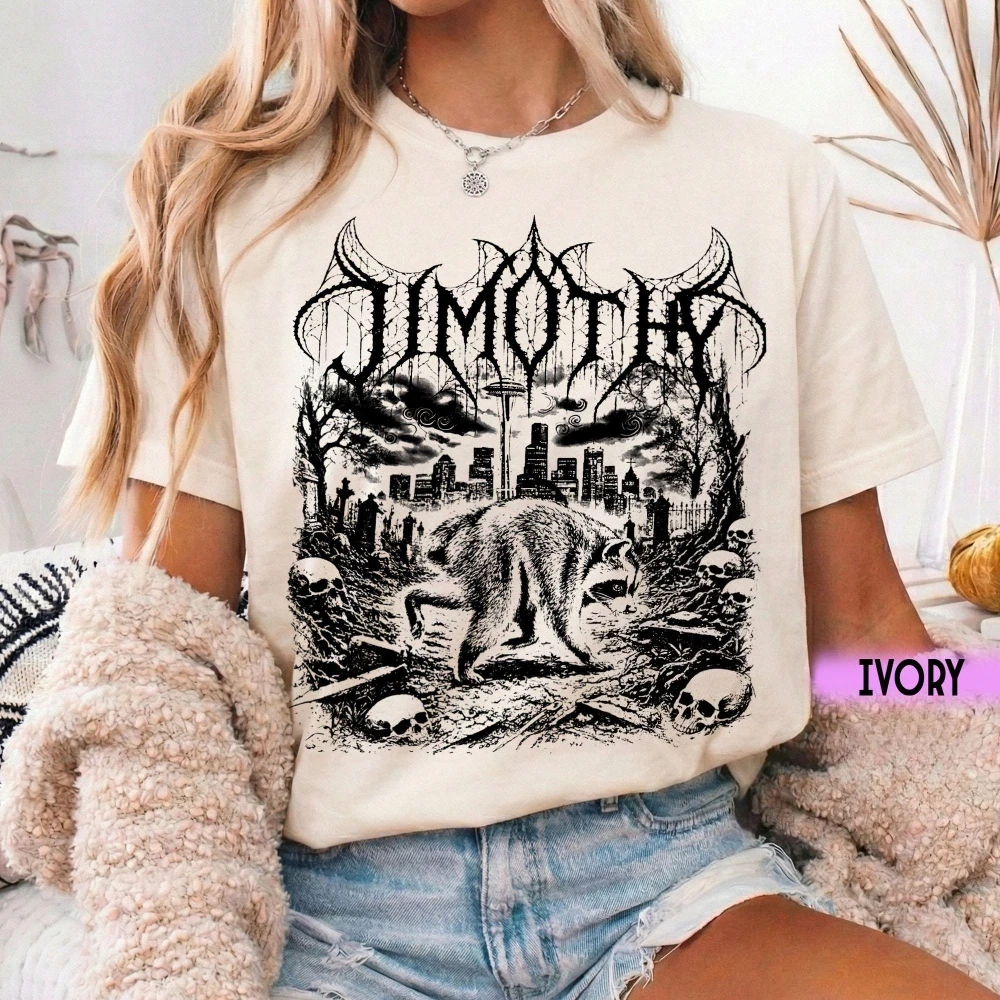 Jimothy Fan Club Raccoon T-Shirt Fun Trash Panda Meme Tee Seattle Animal Lover Gift Shirt Couple Unisex All-season Short Sleeve