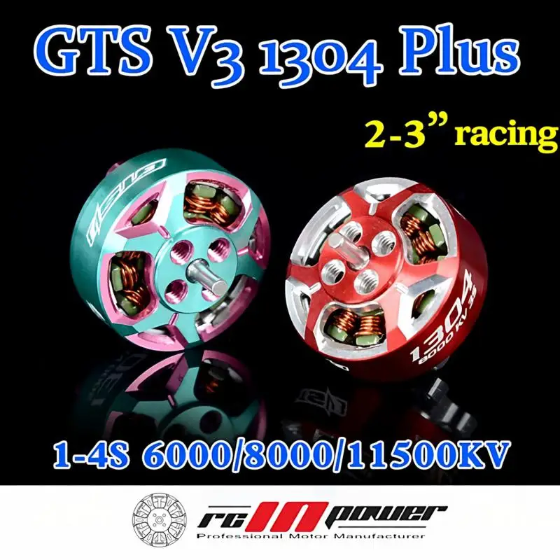 

Rcinpower Gts V3 1304plus 5000/6000/8000/11500kv 1-4s Fpv Brushless Motor Compatible With 2-3inch Cinewhoop Rc Fpv Racing Drone