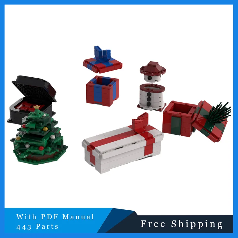 443 pezzi Decorazioni natalizie Tecnologia modulare MOC Popolare Building Block Modello in mattoni Fai da te Set di giocattoli per bambini per adulti Regalo di compleanno