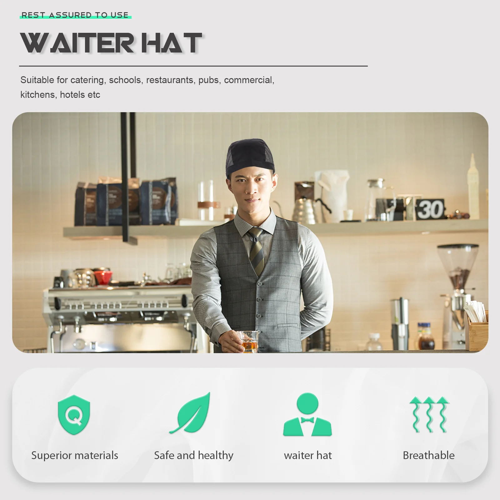 Chapeau de travail de Chef unisexe pour hommes et femmes, uniforme de cuisinier réglable, confortable, respirant, facile à nettoyer, réutilisable, adapté à la restauration