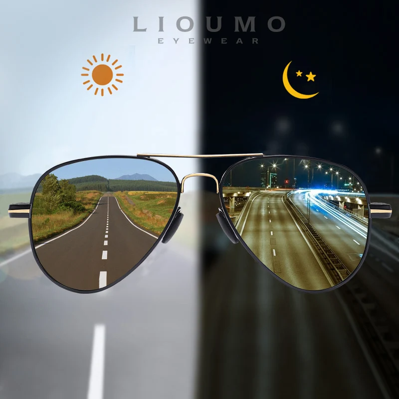 2026 Pilot Polarized Sunglasses Men Photochromic Aviation Sun Glasses For Women Driving Fishing Goggles Chameleon gafas sol