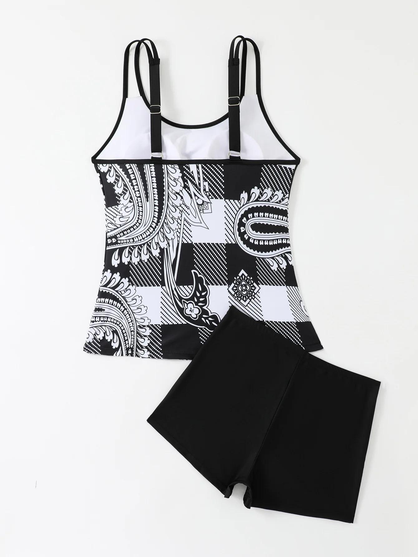 2024 女性のタンキニ水着セットハイウエストボーイショートボトムおなかコントロール夏ツーピースベストパンティースーツ水泳ビーチウェア