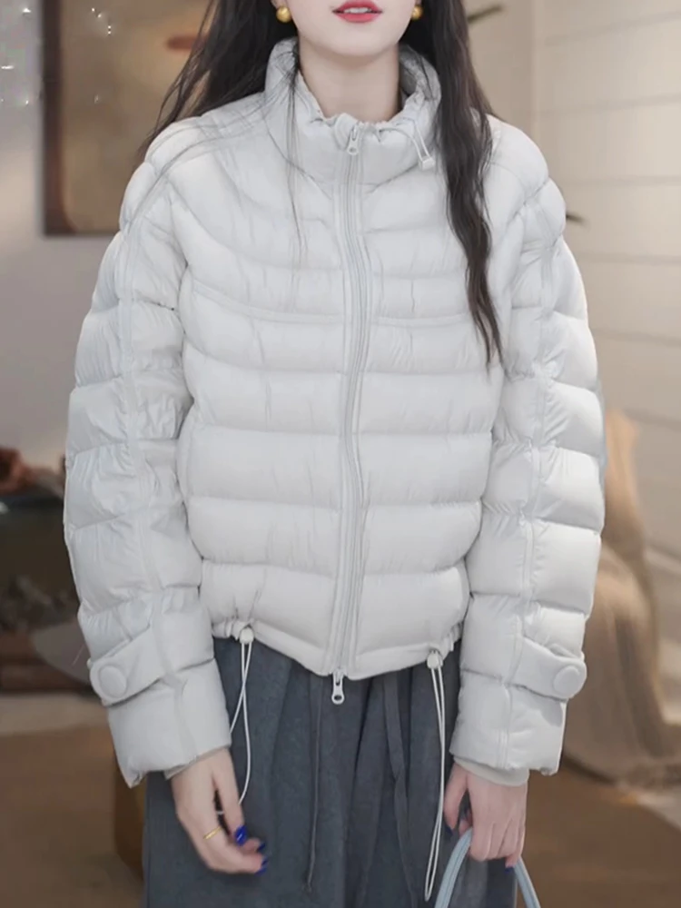 

Женская модная универсальная куртка Slim Fit из титанового хлопка в корейском стиле, прямого кроя, с длинными рукавами и молнией, для повседневной носки