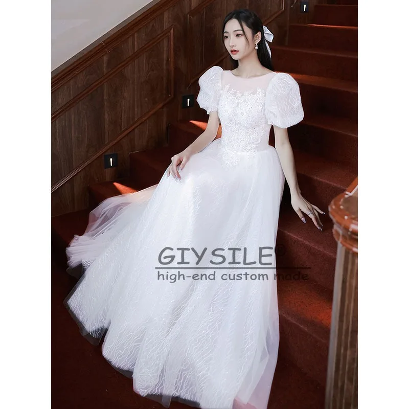 GIYSILE vestido de noche blanco femenino 2025 nueva primavera banquete temperamento princesa falda esponjosa atmósfera digna vestidos de fiesta