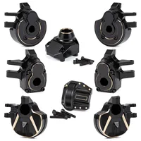 Heavy Brass Steering Knuckle and Portal Weights Cover Set Diff Cover for Axial 1/10 Capra SCX10 III AR45P Vanquish F9 Capra Axle