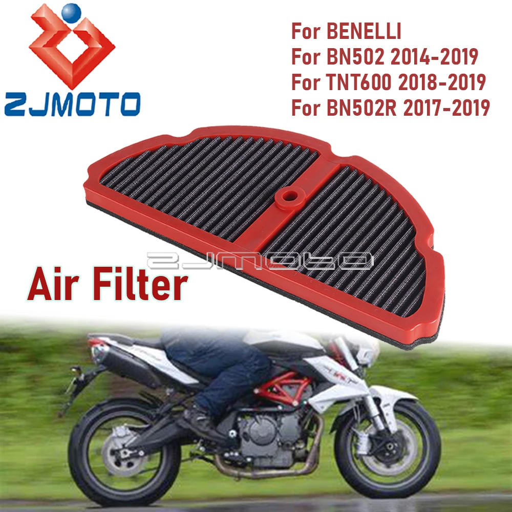 

Motorcycle Air Filter Intake High Filtration Airs Cleaner For Benelli TNT600 2018-2019 BN502 2014-19 BN502R 2017-19 Accessories