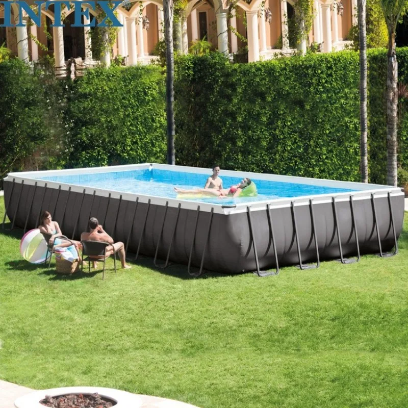 Large family pipe frame swimming pool rectangular bracket playing pool accessories complete 26374