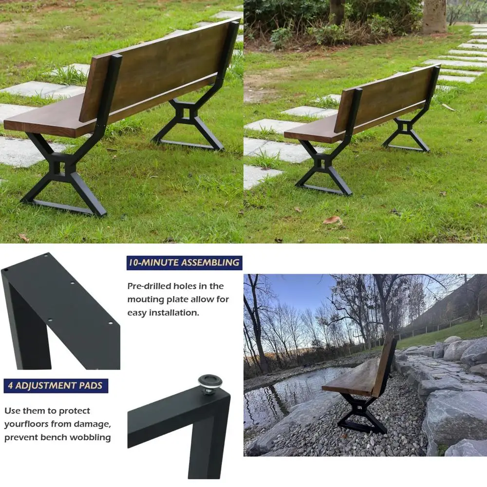 

16-дюймовые металлические треугольные ножки для стула своими руками с набором кронштейнов для спинки, идеально подходят для столешниц из мясного блока и домашних проектов