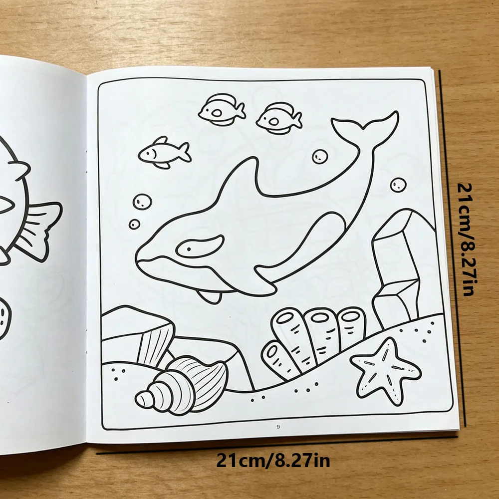 24 Pages Ocean Animal Coloring Book Bold Line Easy Color Pages Fun Sea Creature Drawing Activity Book for Children & Beginners