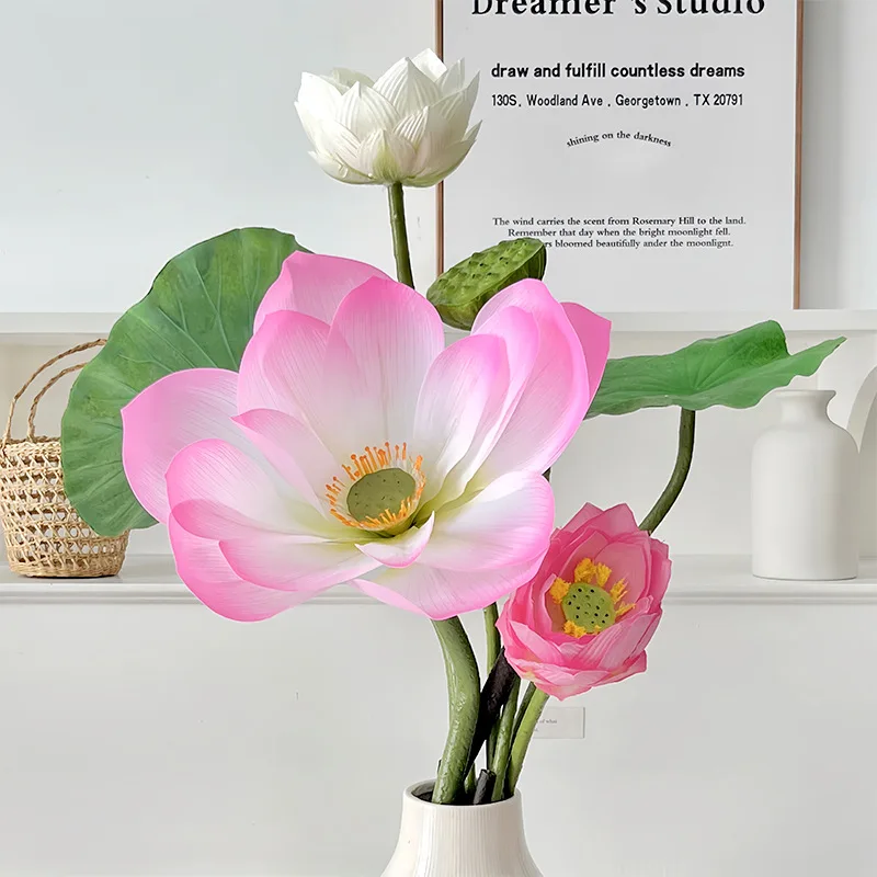 80cm Artificial Lotus Leaf Artificial Flower Ornaments Home Living Room Flower Arrangement Decoration