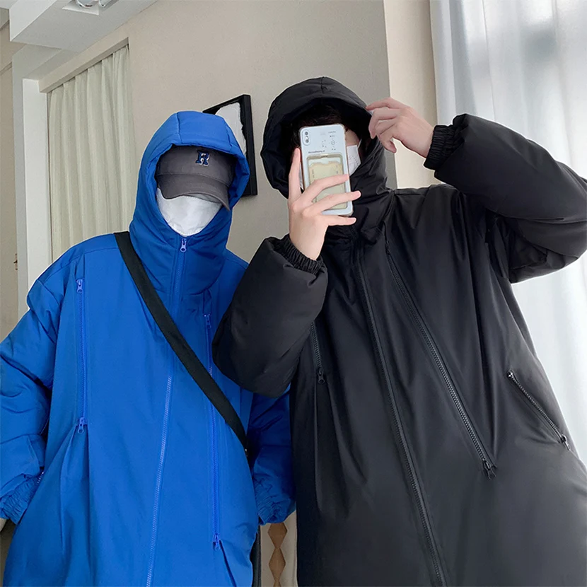 

Мужская зимняя утепленная куртка с капюшоном, функциональная рабочая одежда, свободная хлопковая одежда в стиле High Street, водонепроницаемое пальто, молодежная повседневная модная одежда