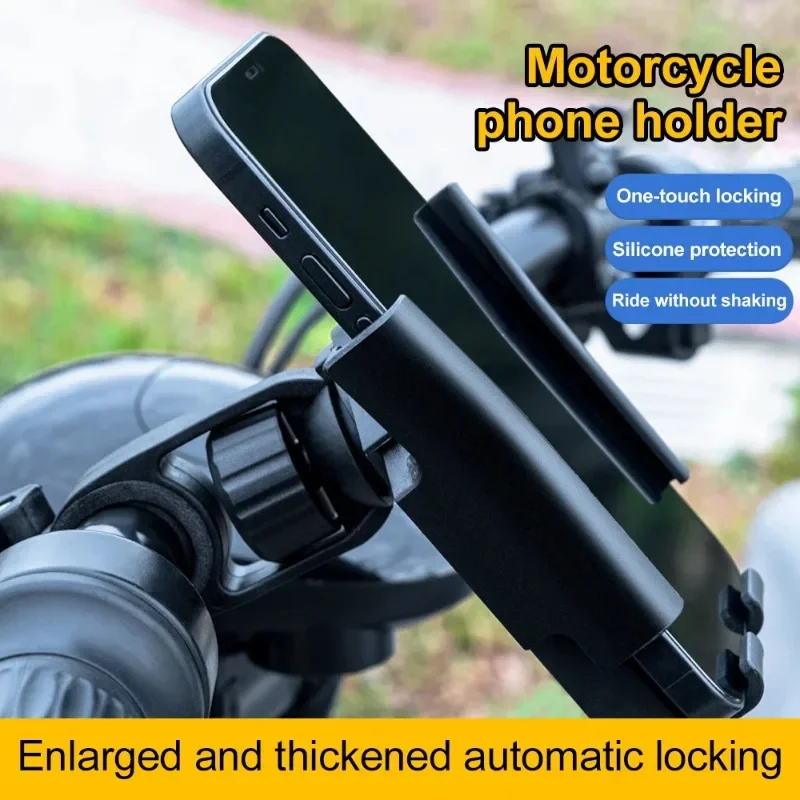 Motorcycle Phone Holder Universal Rearview Mirror Motorcycle Cellphone Stand 360 Degree Rotation GPS Navigation Clips