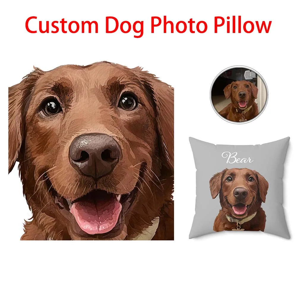 

Customized Cat Dog Cushion Pillow,Custom 3D Pet Throw Pillow,Personalized Animals Pillows,Pet Loss Memorial Gift,Pet Lover Gift