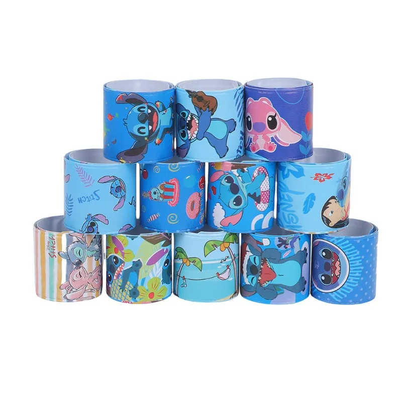 12PCS Lilo & Stitch Speelgoed Stitch Polsbandjes Een Vechtheid Van Anime Pop Tekens Kinderen pat cirkel Educatief Verjaardagscadeautjes
