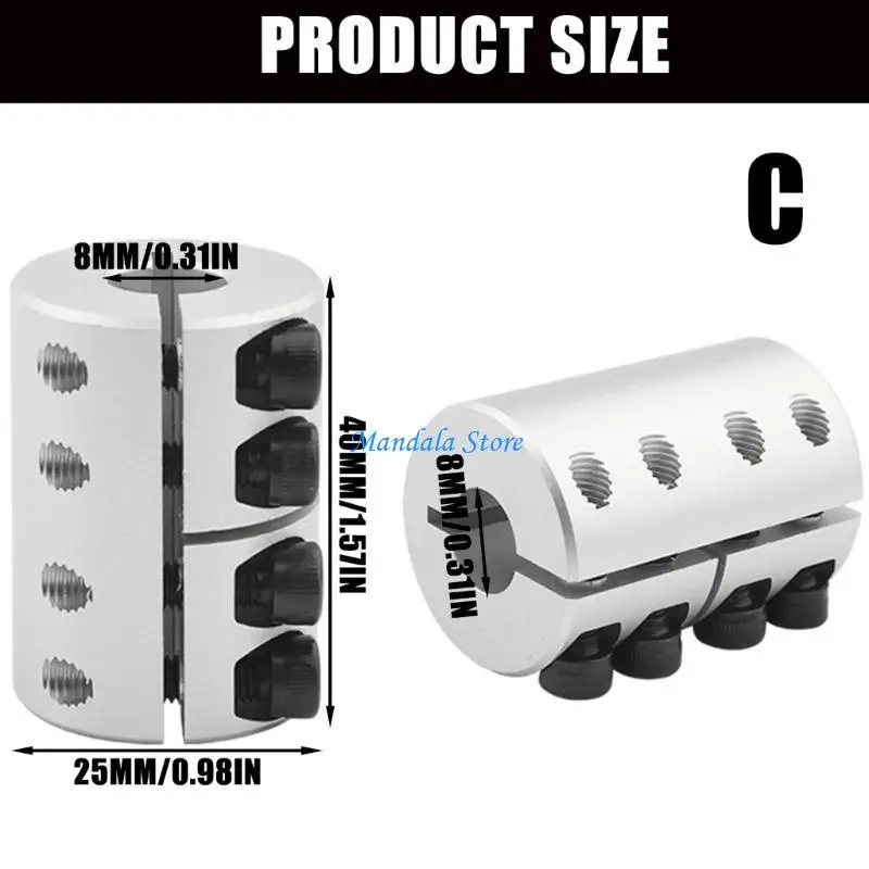 U2JC Rigid Shaft Coupler Clamp Motor Coupling Engrave Machine Screw Clamp Power Tool