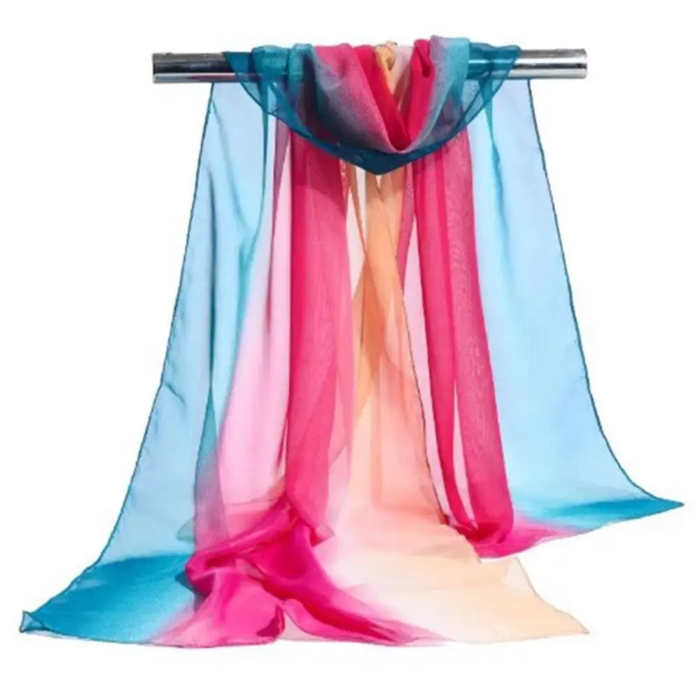 

Fashion 160*50cm Chiffon Scarf Sunscreen Gradient Long Wrap Shawl Washable Butterfly Print Spring Summer Scarf for Women