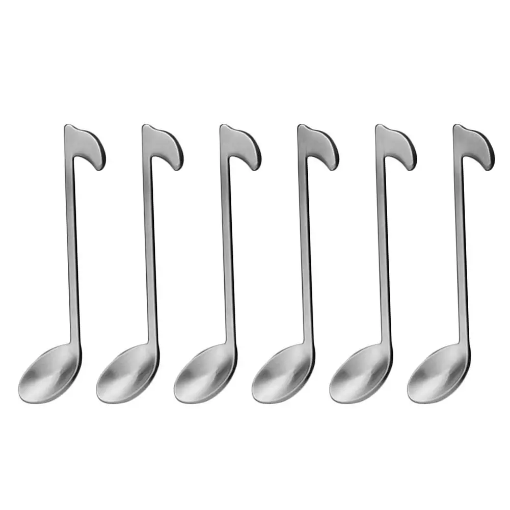 Stainless Steel Originality Coffee Scoop Musical Note Shape Coffee Stir Spoon Eco-Friendly Tableware Kitchen Restaurant Supplies