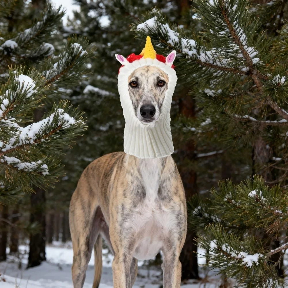 

Puppy Dress Up Warm Dog Head Cover Soft Cartoon Pet Knitted Hat Fashion Comfortable Pet Calming Headgear Outdoor