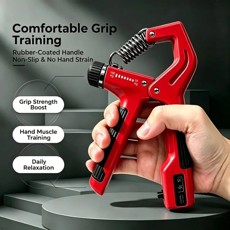 5-150kg Hand Grip Strengthener, Professional Finger Wrist Forearm Trainer with Counter, Men Women Fitness Stress Relief
