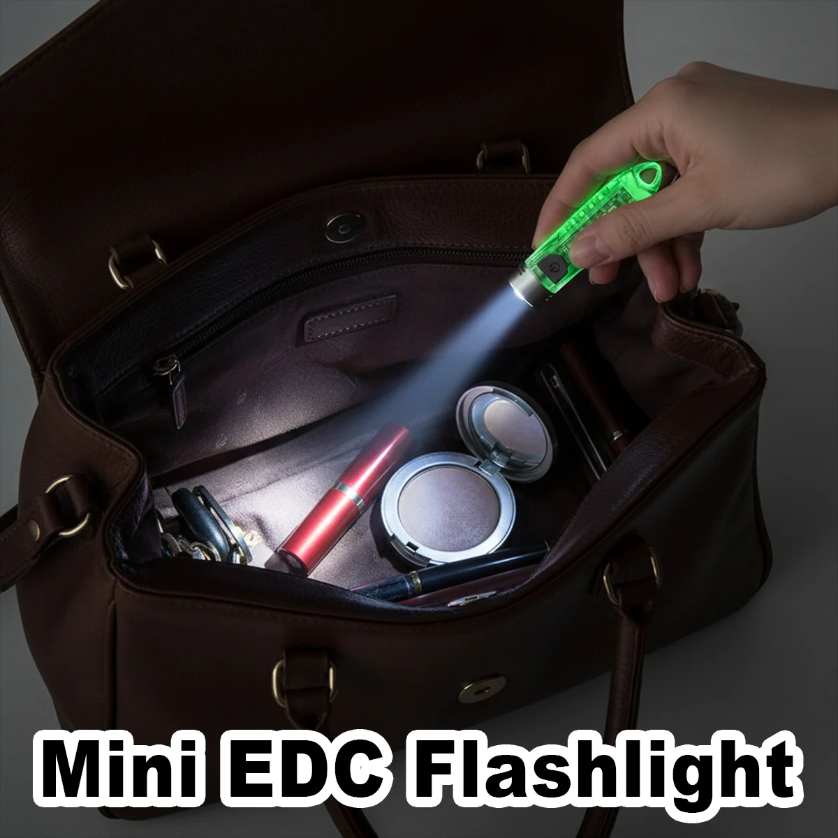 EDC Flashlight 400LM Keychain Light Usb Rechargeable Waterproof Uv Small Work Camping Outdoor Mini Emergency Bright Portable Led