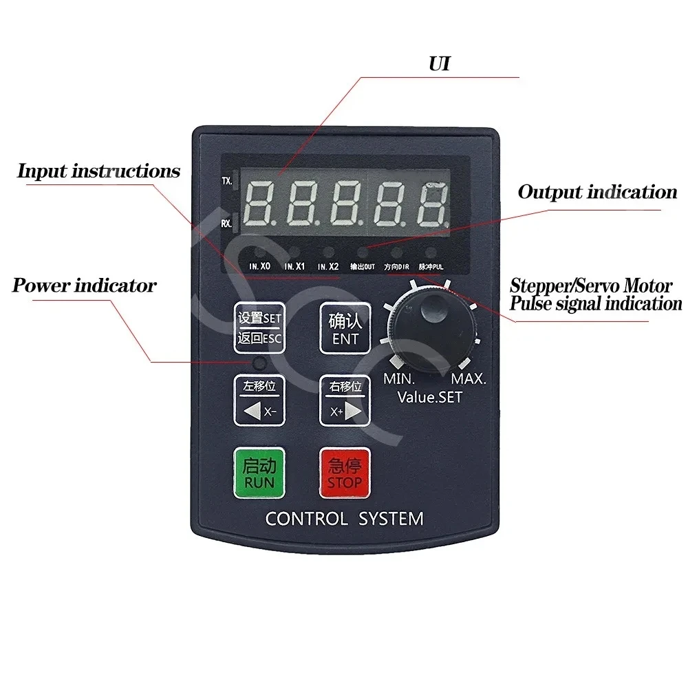 Imagem -03 - Stepper Servo Motor Pulse Drive Controller Hf020 Setting Forward And Reverse Regulação de Velocidade Plc Serial Port Fonte de Alimentação 50w 24v