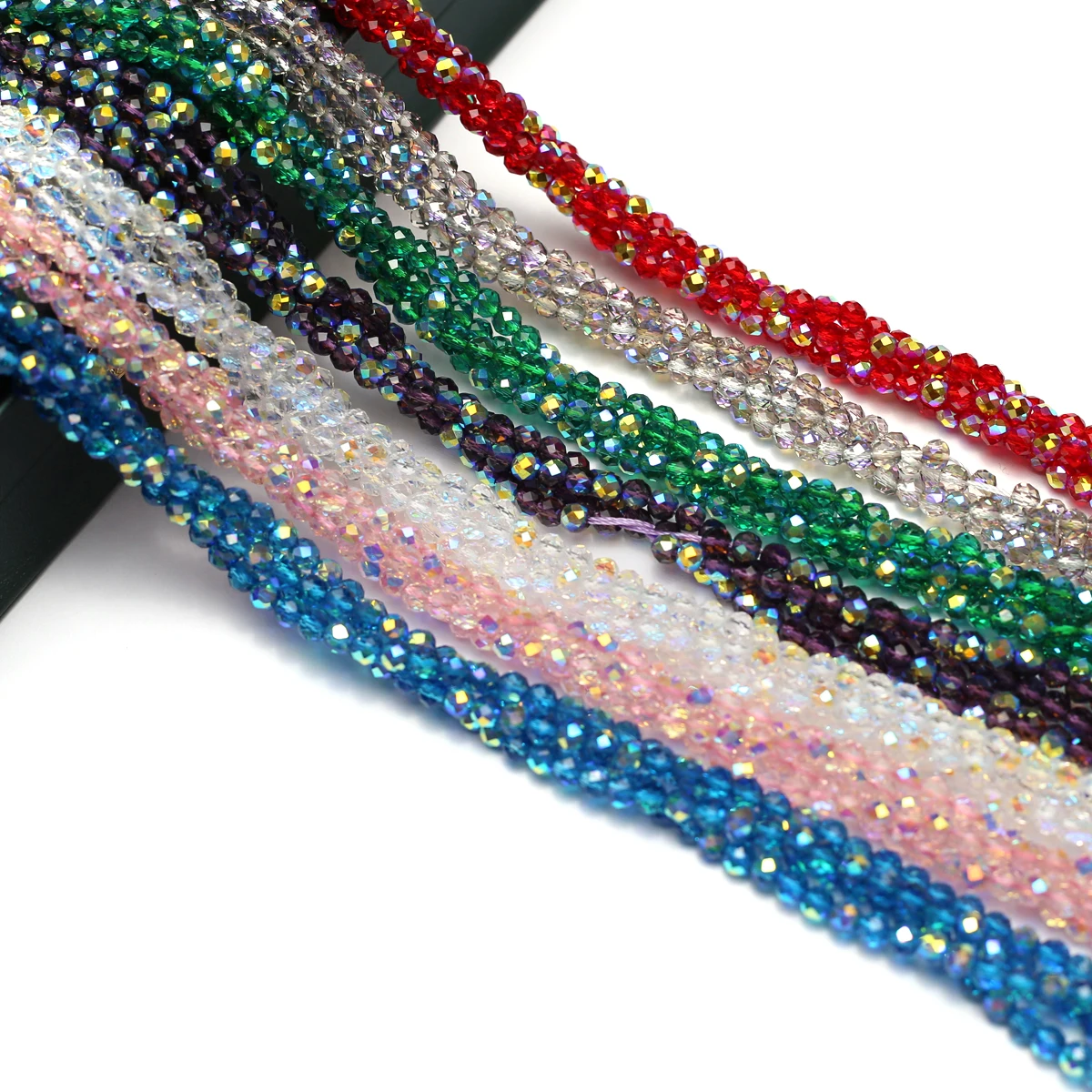 Natural Semi-Precious Stone Crystal Quartz Loose Beads Plating Color Spinel 4mm for Jewelry Making DIY Bracelet Necklace 38cm