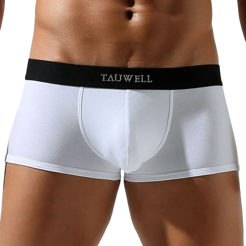 TAUWELL Men\'s Boxers Cotton Breathable Sports Underwear Pouch Bulge Underpants Male Low Waisted Knickers Boxershorts Slip Homme