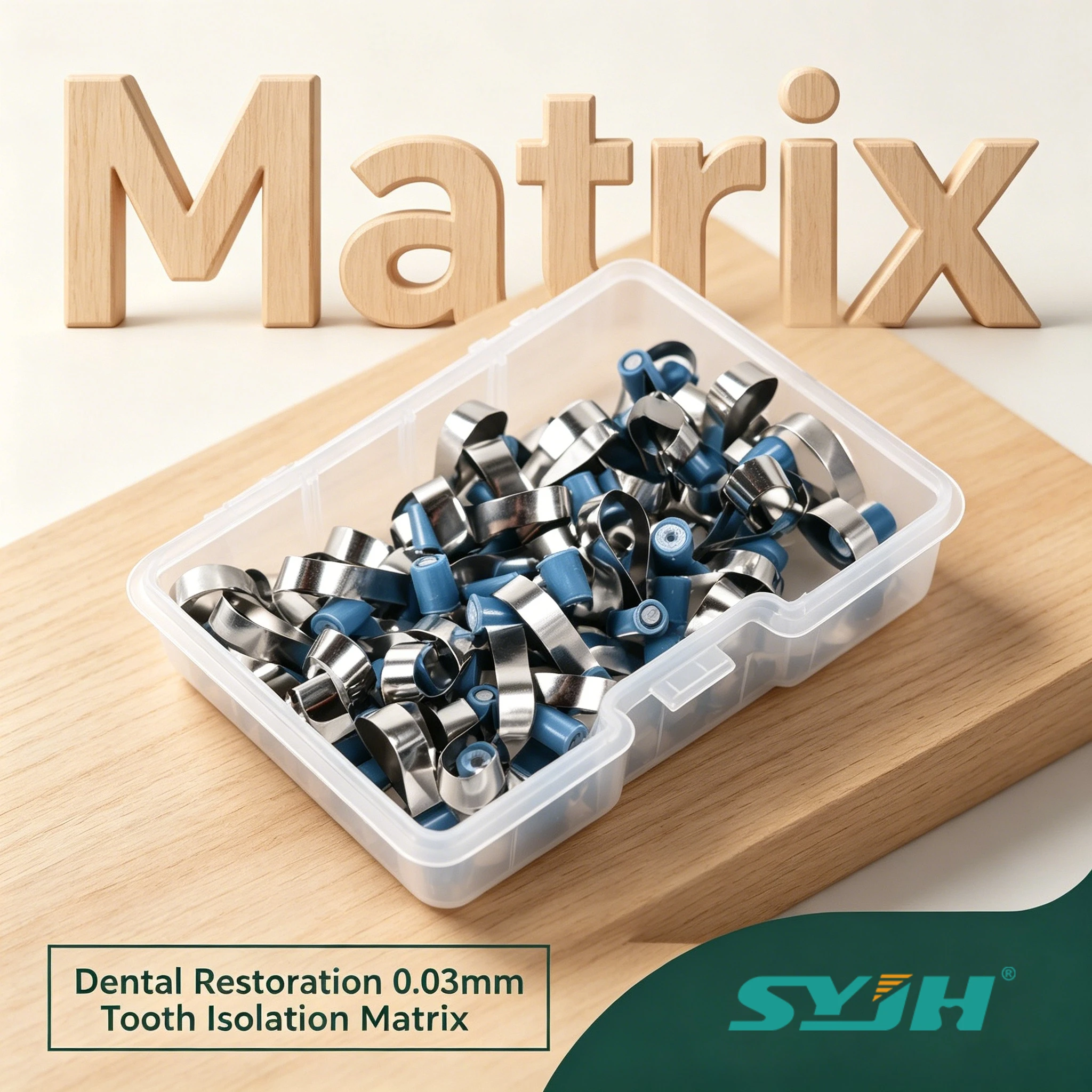 50 Bandas Dentales de Matriz de Curvatura Ajustable M6 Ultrafinas de 0.03mm de Acero Inoxidable para Restauración Dental y Aislamiento de Dientes