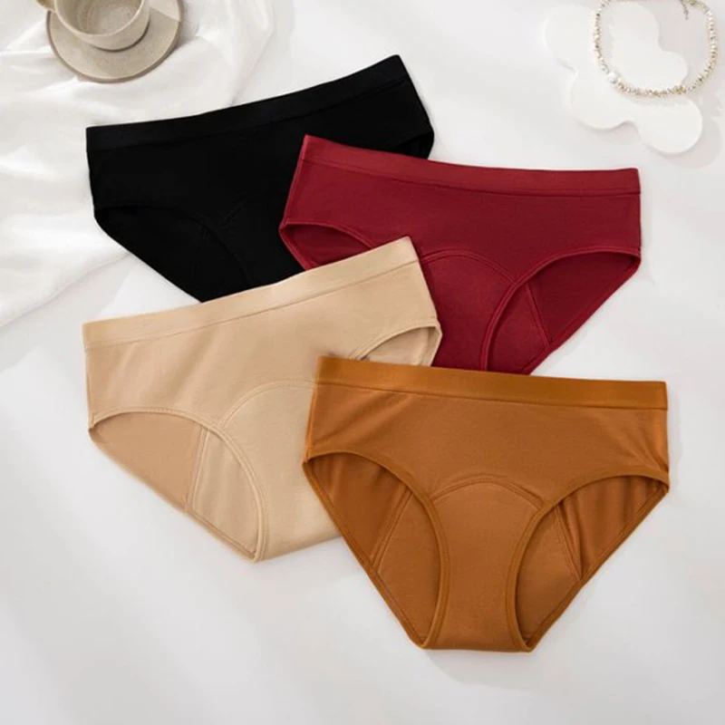 1/4PCS Women Period Panties Heavy Flow Leakproof Underwear Cotton Postpartum Menstrual Physiological Panty Teens Briefs S-3XL - Image 6