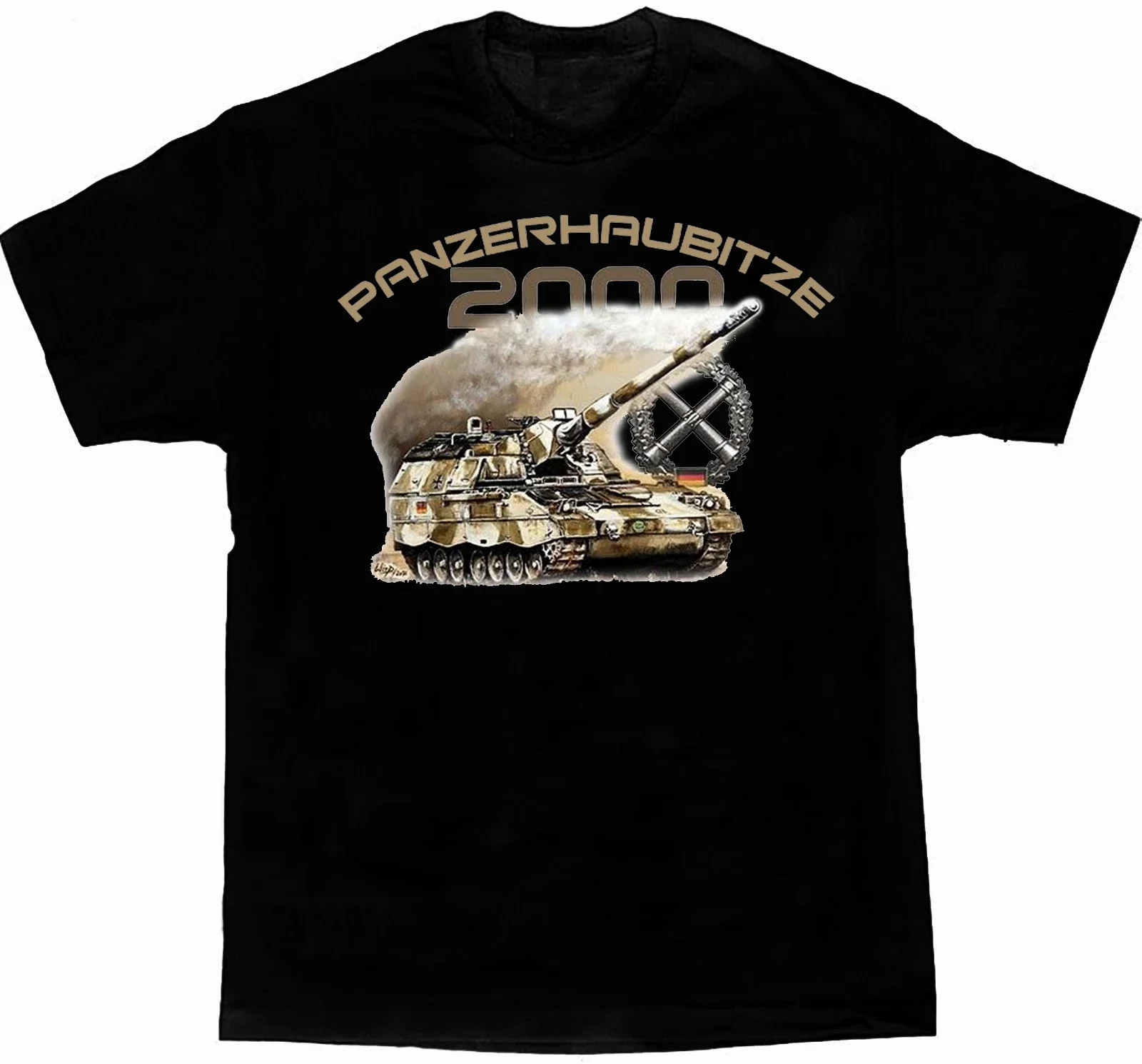 ISAF Artillery Tank PzH 2000 Self-Propelled Howitzer T-Shirt 100% Cotton O-Neck Short Sleeve Summer Casual Mens T-shirt