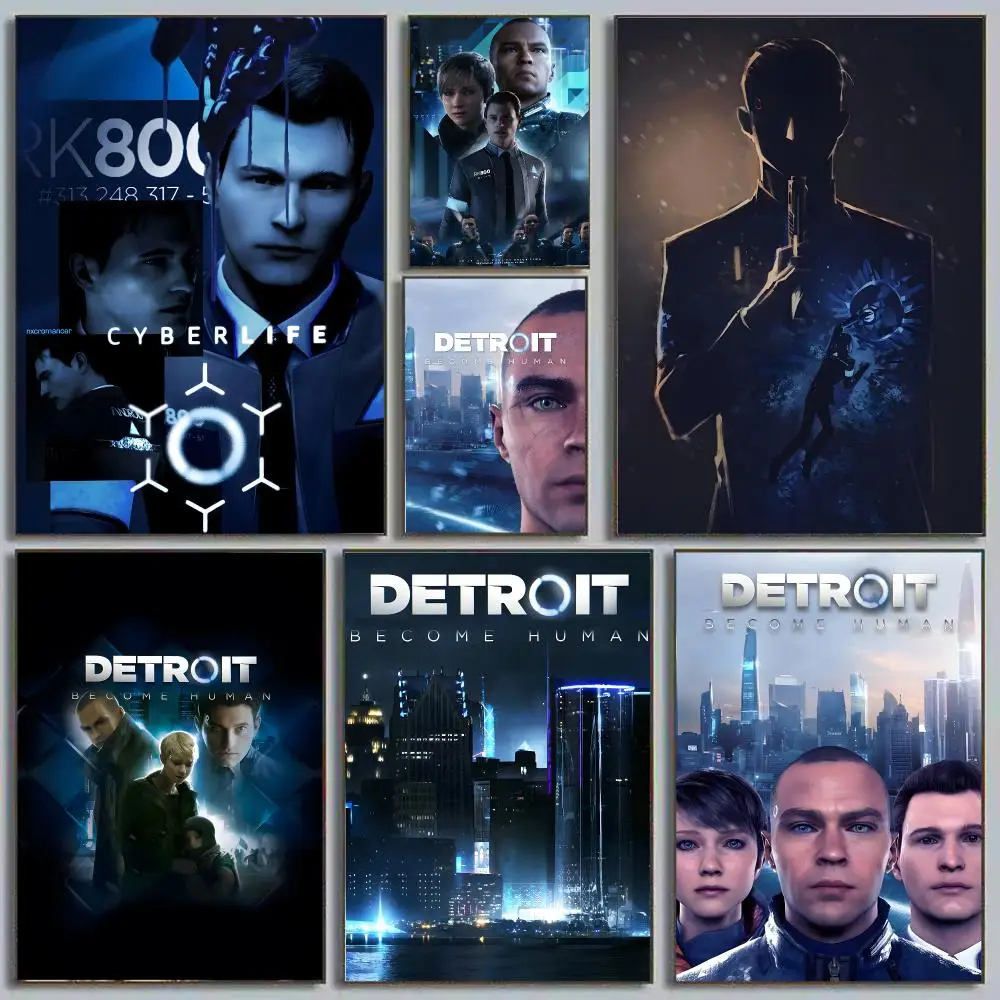 Detroit: Become Human Narrative Sci-Fi Painting Calligraphy Poster Eco-Friendly Decor Frameless Canvas
