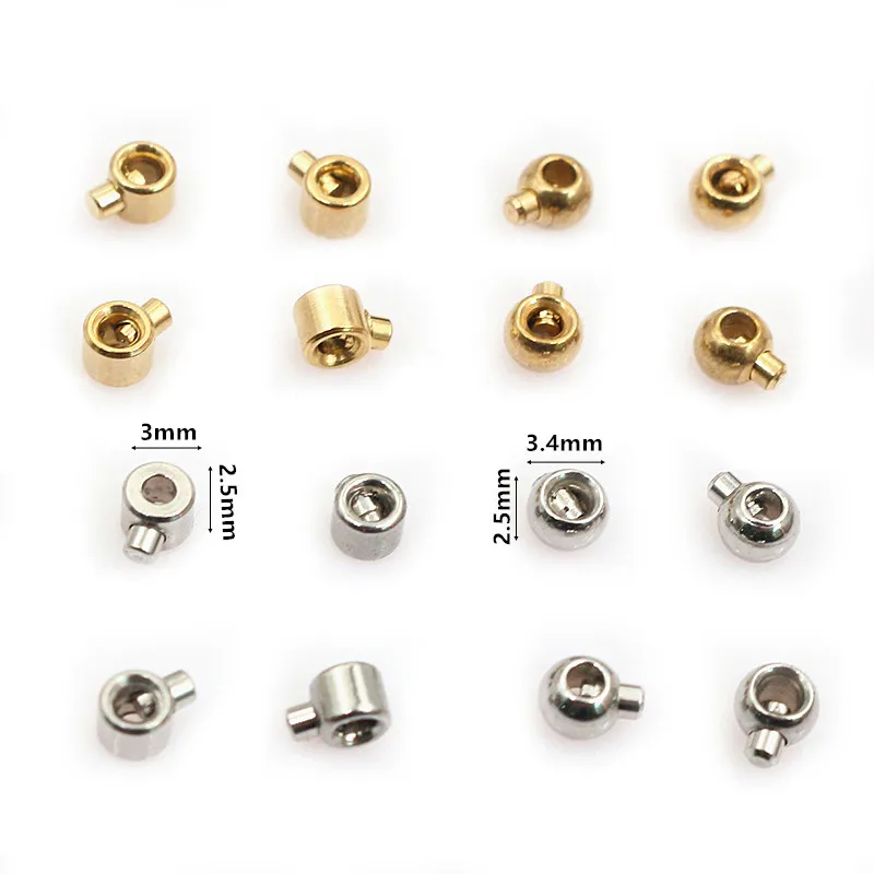 10pcs Gold Color Stainless Steel Stopper Beads Crimp End Beads for Wire Stopper Rondelle Beads Diy Jewelry Accessories