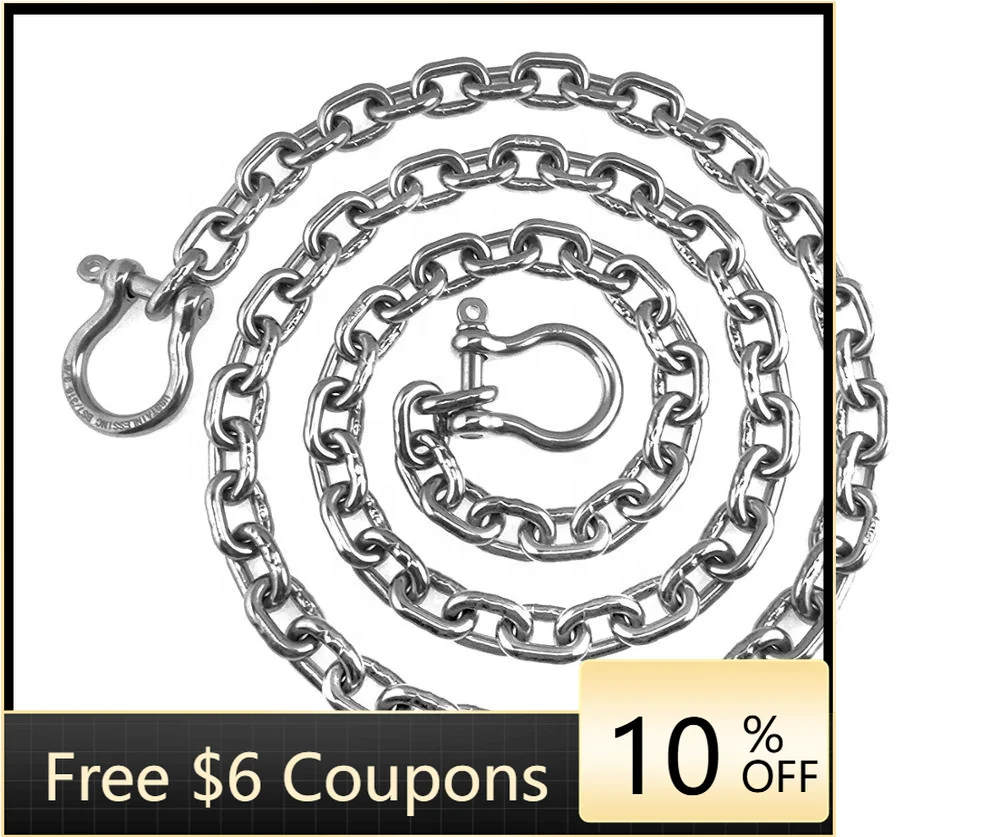 

BBWSTMost Popular Manufacturer Marine Hardware 316 Stainless Steel Link Chains DIN766 Anchor Chains for Boat