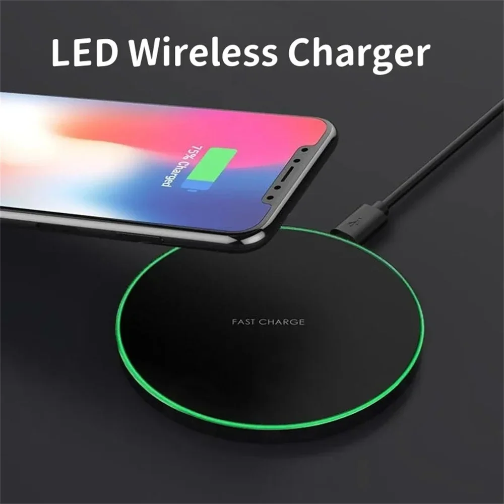 15W Wireless Charger Pad Stand For iPhone 15 14 13 Pro Max Samsung S24 Xiaomi Phone Charger Induction Fast Charging Dock Station