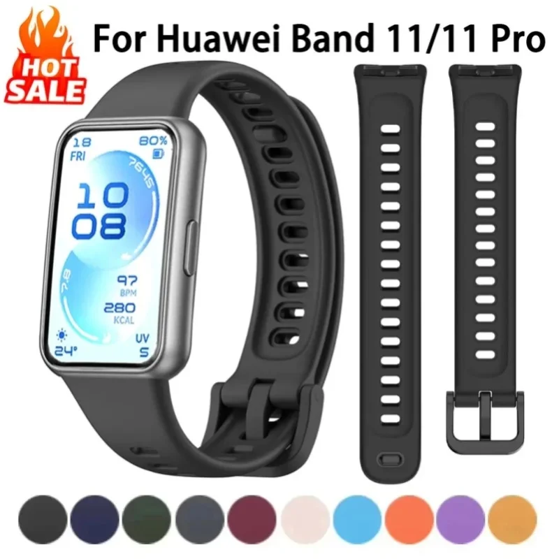 Original-Armbänder für Huawei Band 11 Zubehör Ersatz-Armband Silikon-Armband Correa Huawei Smart Band 11 Pro NFC-Armband