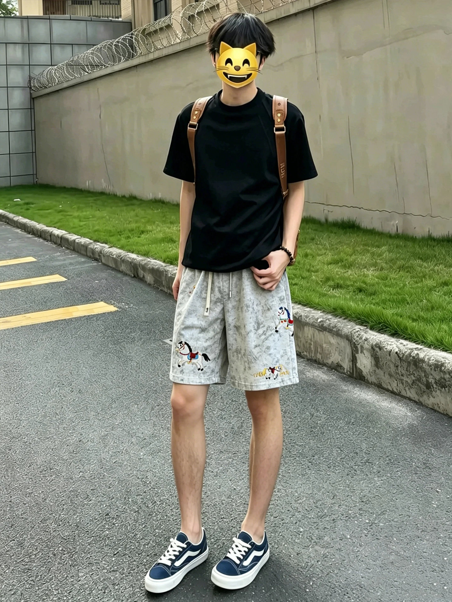 

Men's Sporty Embroidered Tie-Dye Shorts Summer Outdoor Basketball Training Straight Leg Five-Quarter Length Casual Fashion