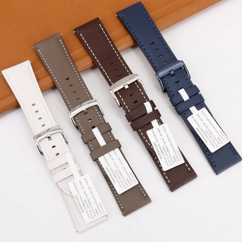 Orijinal Huawei izle 4 Huawei için 22mm hakiki deri Watch Band İzle 4 pro titanyum saat kayışı kauçuk bilek bandı bilezik