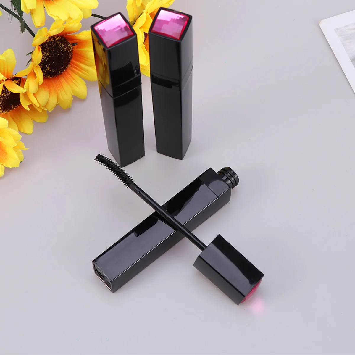 3 Stuks 12G Vierkante Lege Mascara Flessen Zwart Lichtgewicht Compact Lekvrij Reizen Wimper Lijm Eyeliner Buis Container