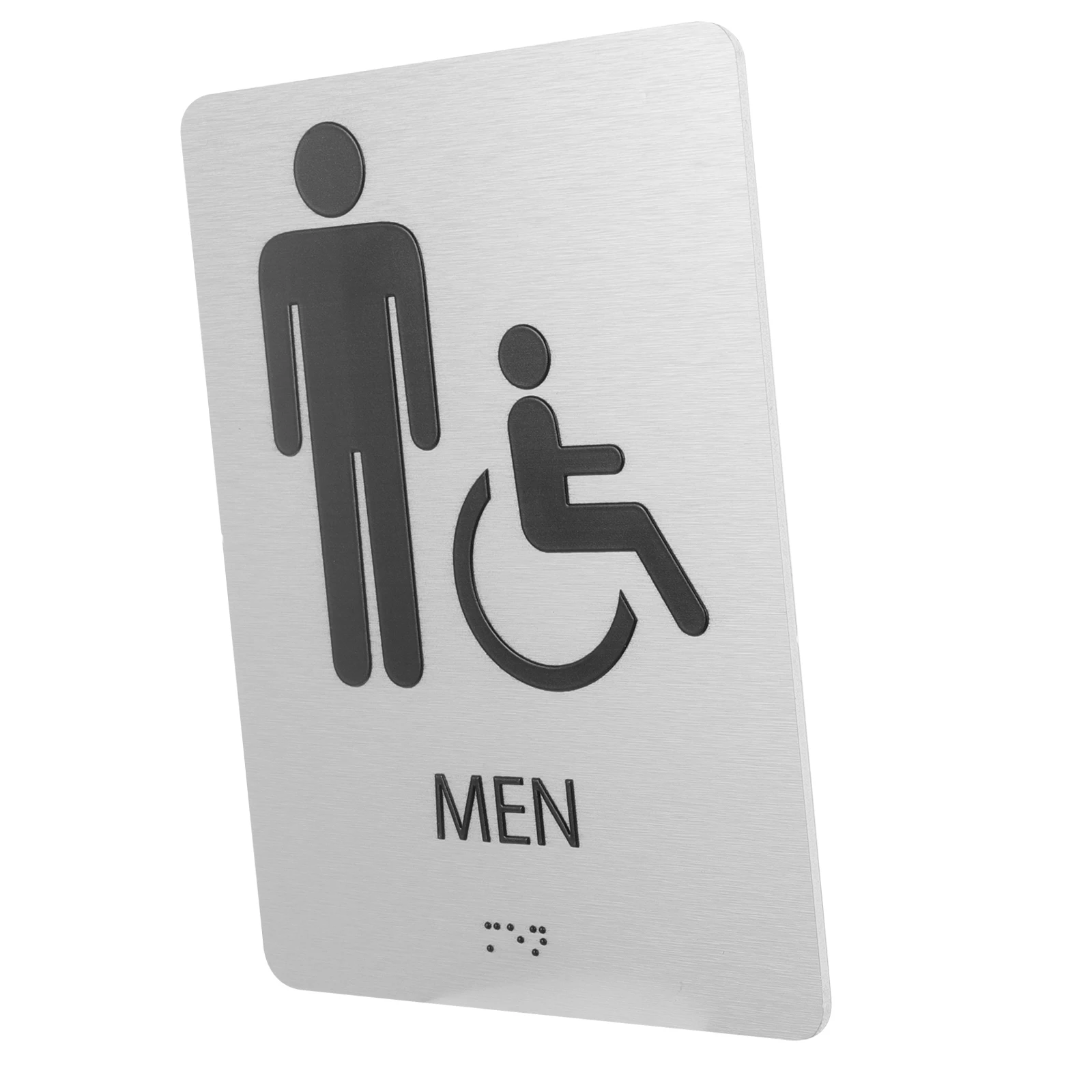 

Braille Toilet Sign Universal Bathroom Indicator Aluminium-Plastic Panel Signage Employee Washroom Logo Gender Neutral