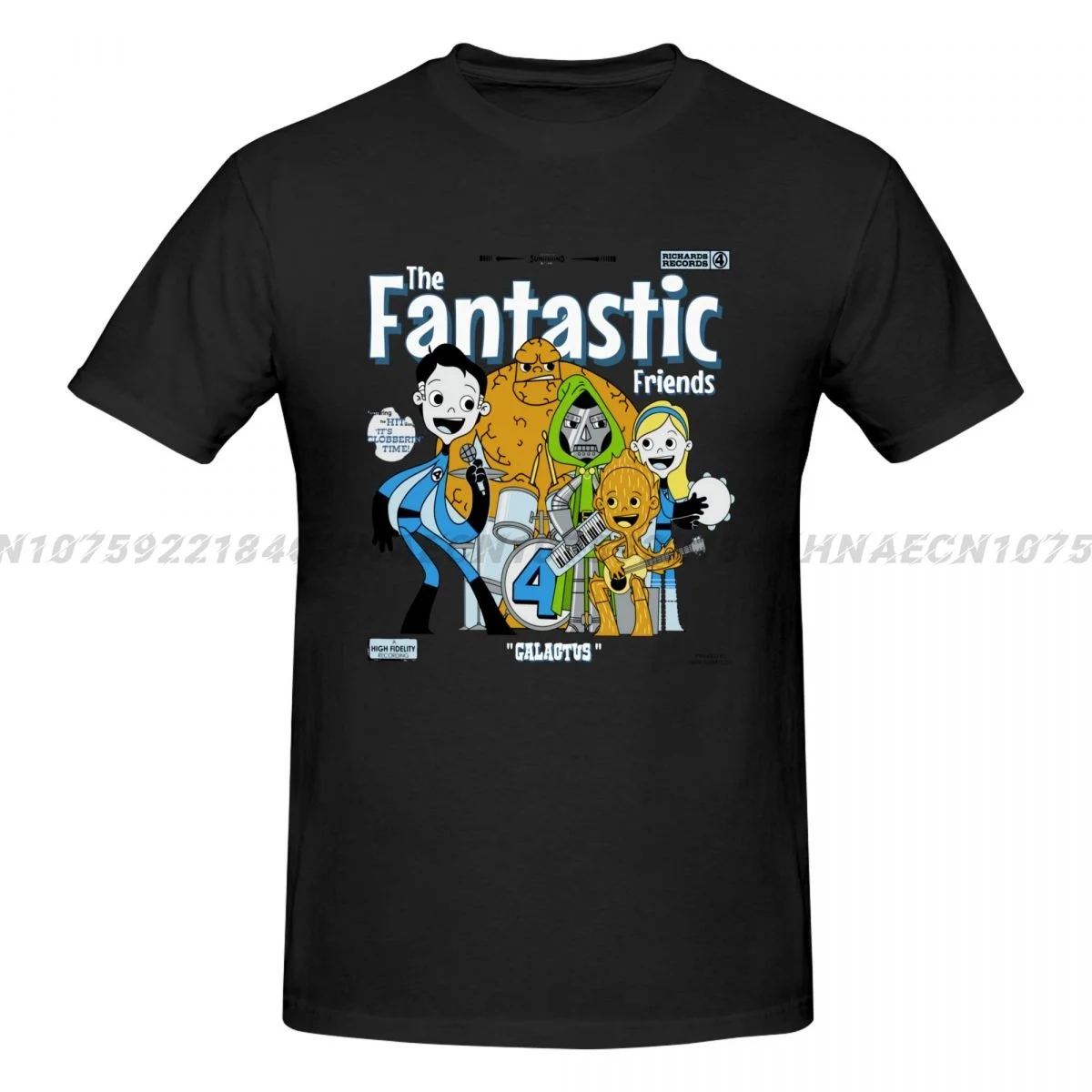 2024 Streetwear Fantastical Four The Fantastic Friend Printed T Shirt Men Retro Washed Tops Tees Harajuku