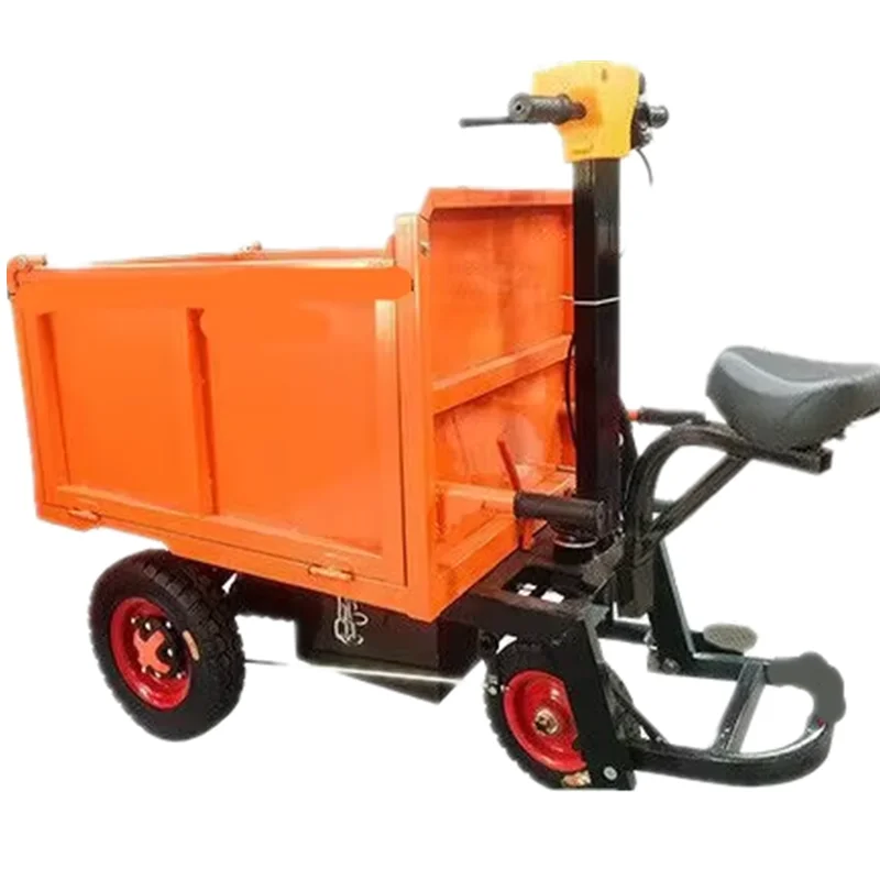 Electric Foldable Stationary Three-Wheeler Construction Dump Truck Site Handcart Brick-Lifting Tipping Truck Manure Handling