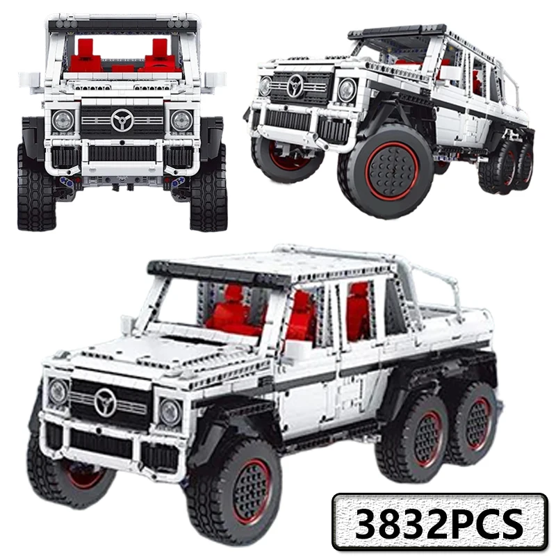 

3832PCS MOC Mould King Remote Control Off-Road Vehicle 6x6 Technology Mechanical Model Building Block Children's Toys