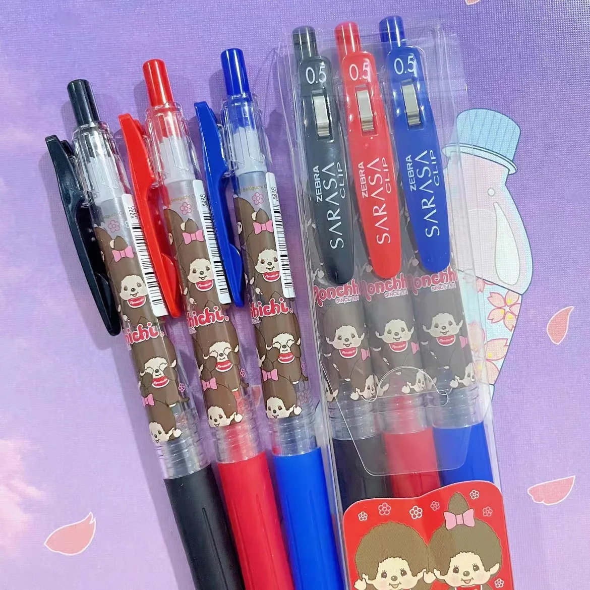 

New mini cute Monchhichi Black neutral pen 0.5mm
