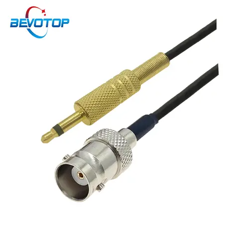 BNC Female Jack to 3.5mm Mono Male 1/8" TS Plug Pigtail CCTV Camera Monitor Antenna Cord 50 Ohm RG174 RF Coaxial Cable Jumper