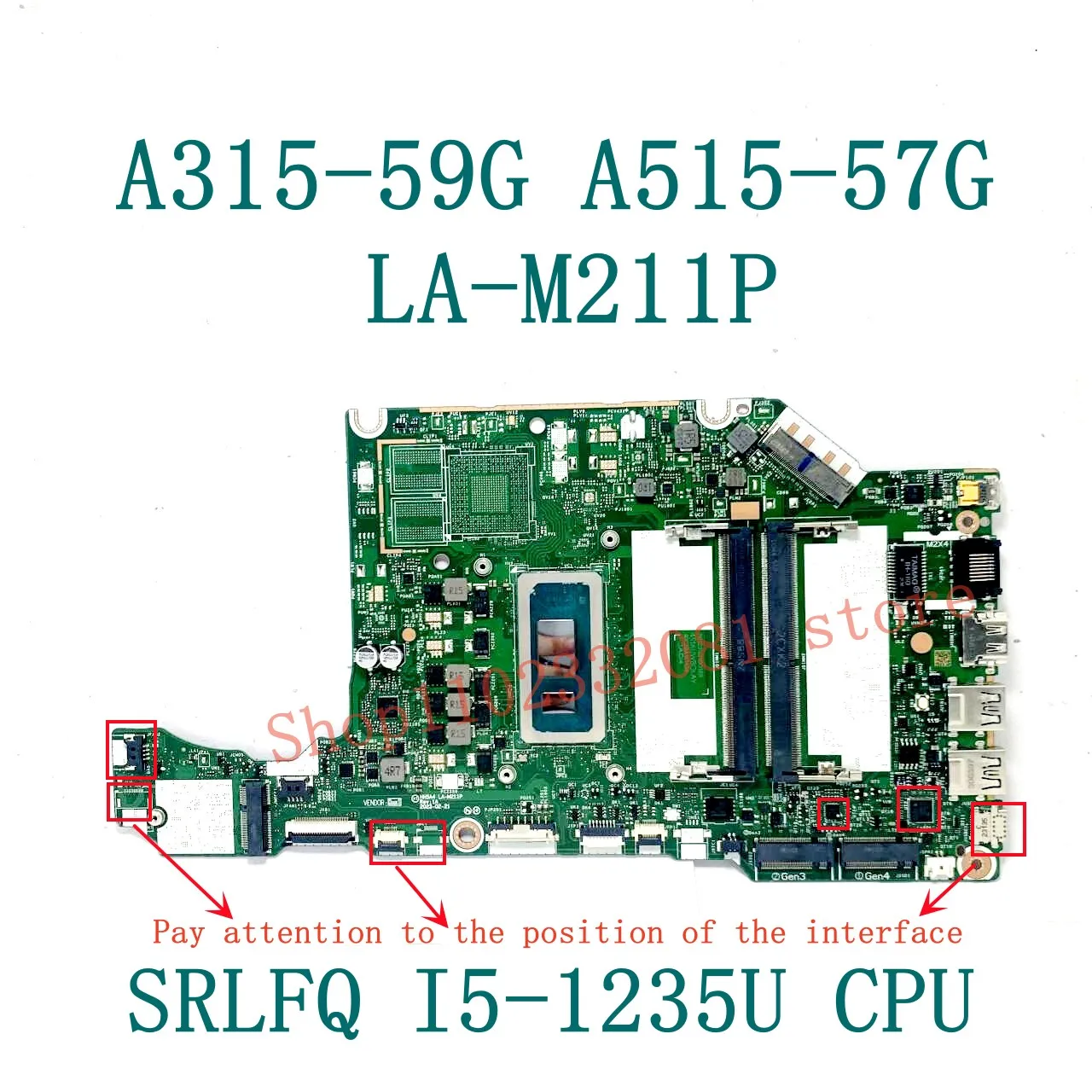 Высококачественная материнская плата LA-M211P NBK6T11001 для Acer A315-59G A515-57G материнская плата для ноутбука с I3-1215U / I5-1235U CPU 100% протестирована