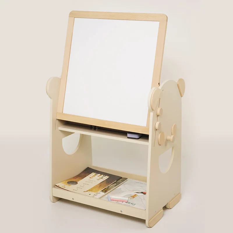 الأطفال كريم الباندا صور رف كتب 2 في 1 رف الكتب رف الكتب الخشبي المنزل تعلم رف الكتب الأطفال الرسم الخشبي #2